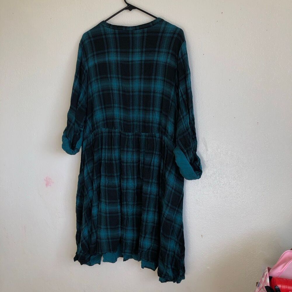 Torrid plaid green jersey button down soft dress size 3 3x - Picture 5 of 5